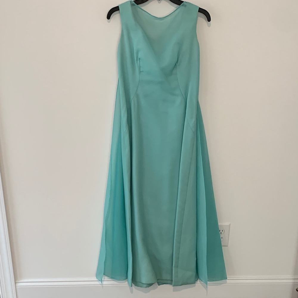 Vintage Thania Posey midi Elegant Aqua Sleeveless Dress 60s party dress